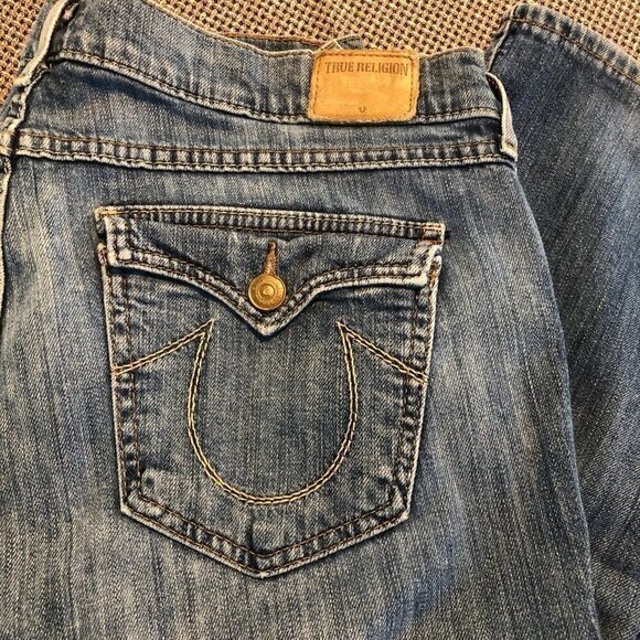 True Religion Cora Mid Rise Straight Jeans Womens Size 30 Blue Medium Wash Denim - Picture 6 of 13